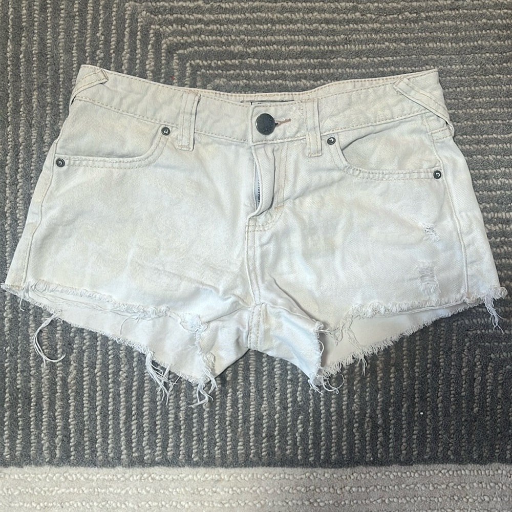 Free People distressed jean shorts